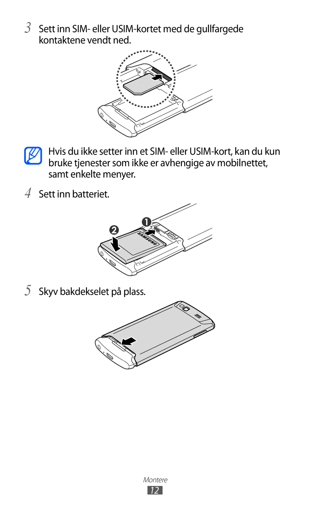 Samsung GT-S8600HKANEE manual Montere 