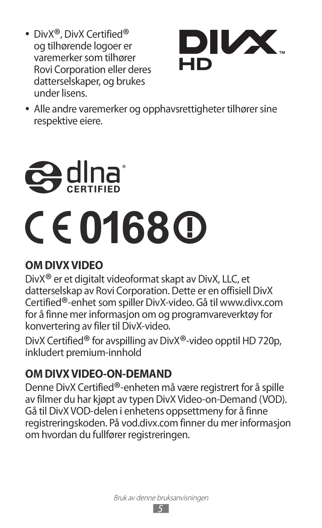 Samsung GT-S8600HKANEE manual OM Divx Video 