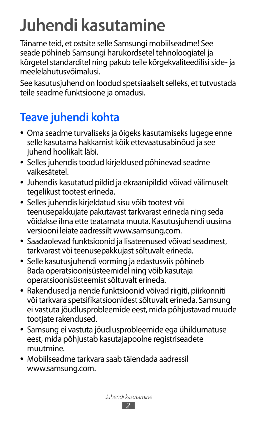 Samsung GT-S8600HKASEB manual Juhendi kasutamine, Teave juhendi kohta 