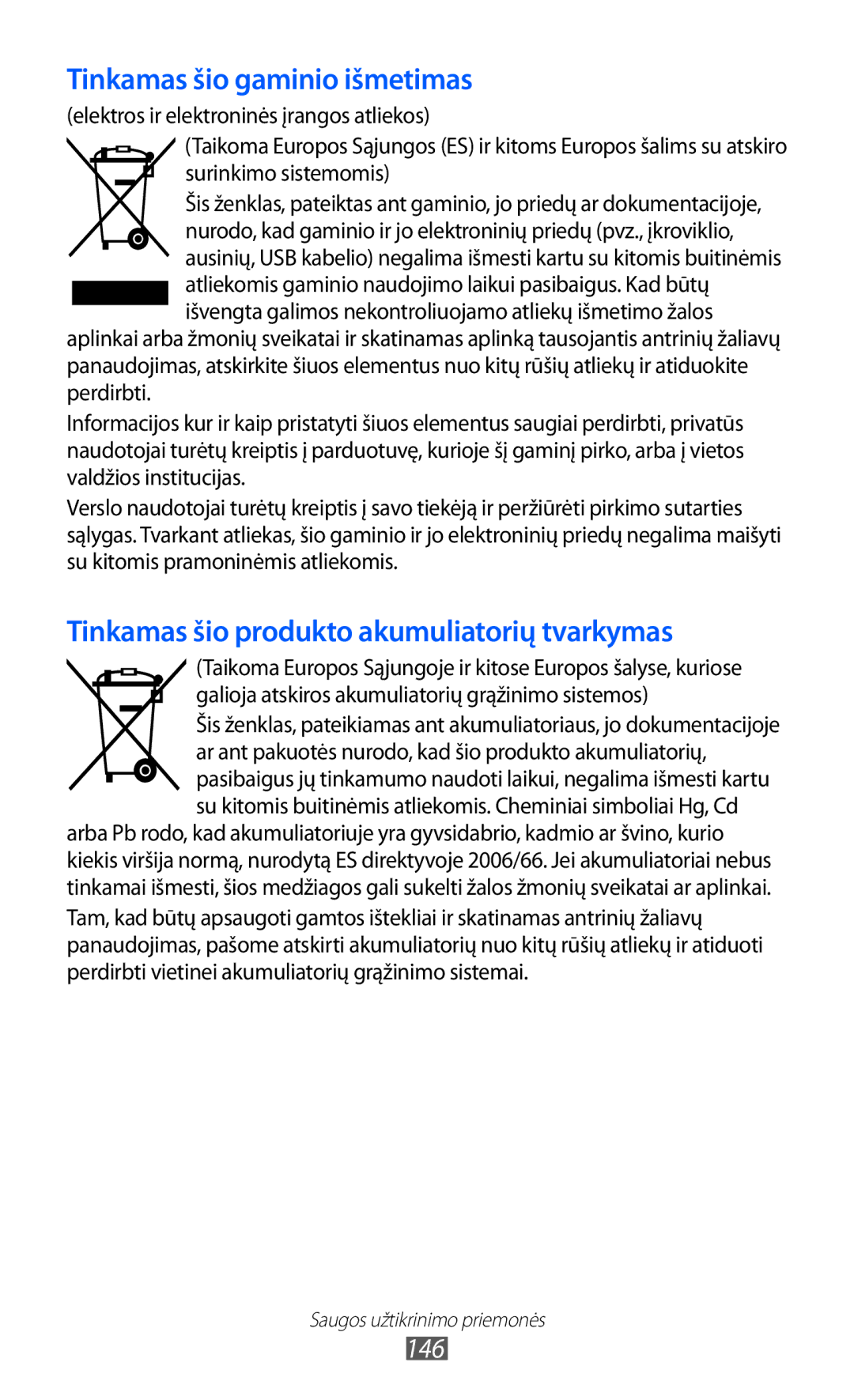 Samsung GT-S8600HKASEB manual Tinkamas šio gaminio išmetimas 