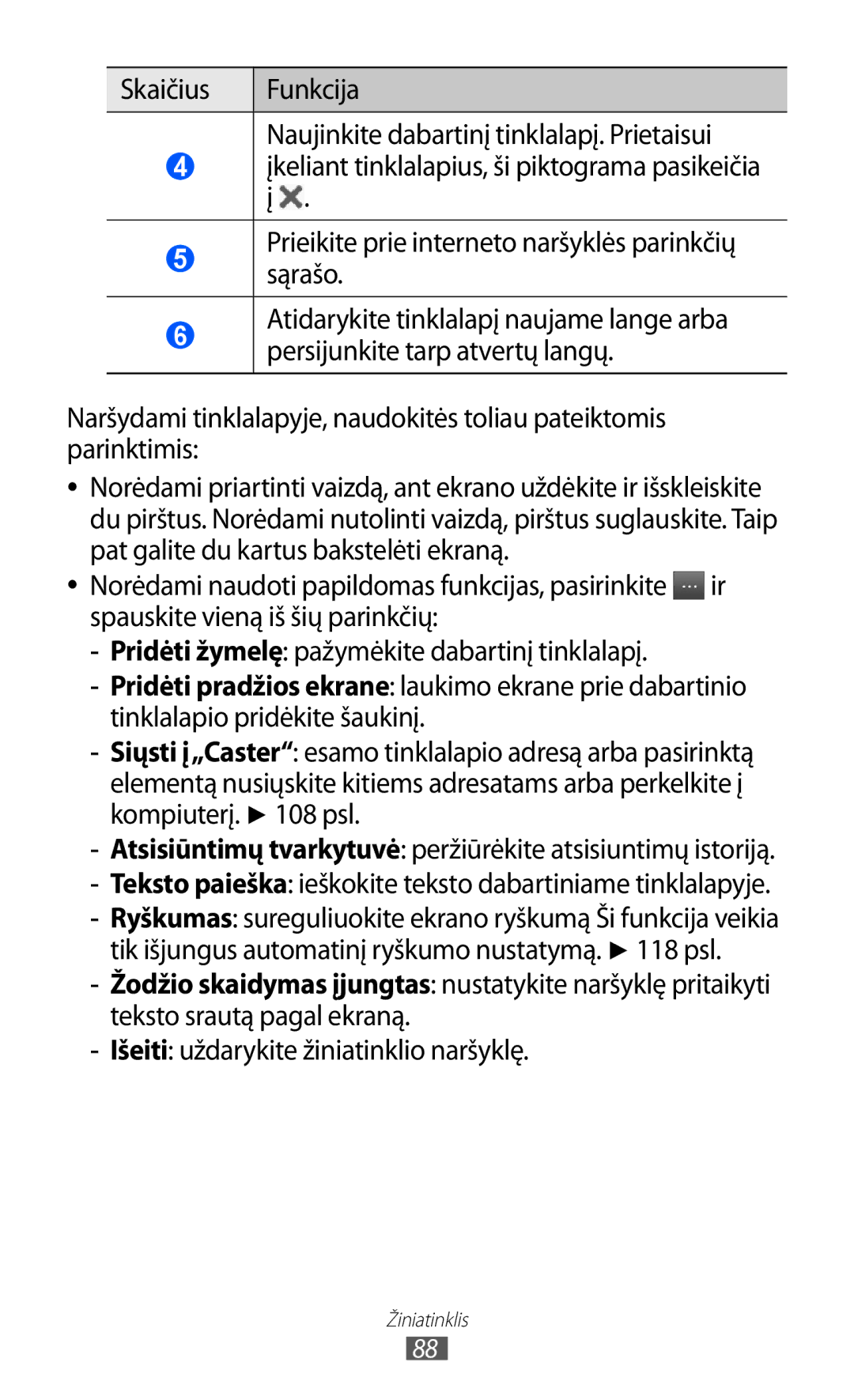 Samsung GT-S8600HKASEB manual Žiniatinklis 