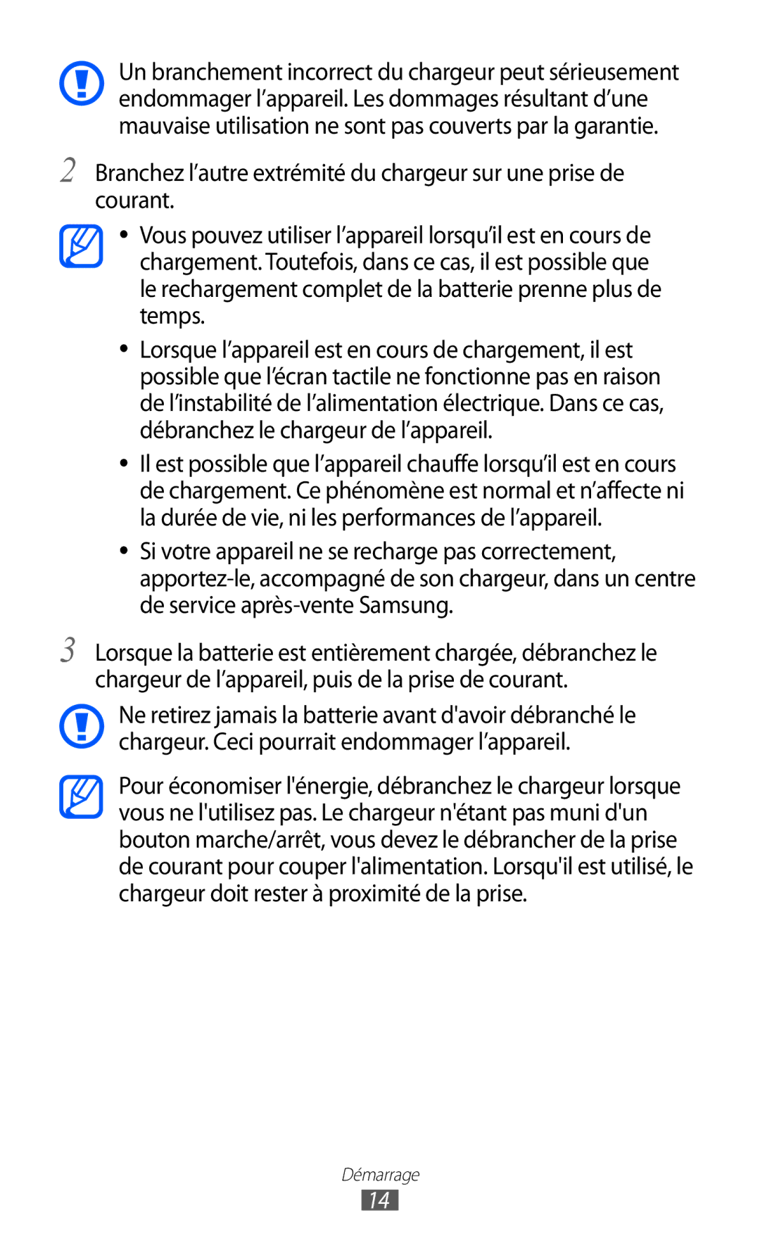 Samsung GT-S8600HKALPM, GT-S8600HKASFR, GT-S8600HKAXEF, GT-S8600WSAXEF, GT-S8600HKAFTM, GT-S8600HKABOG manual Démarrage 