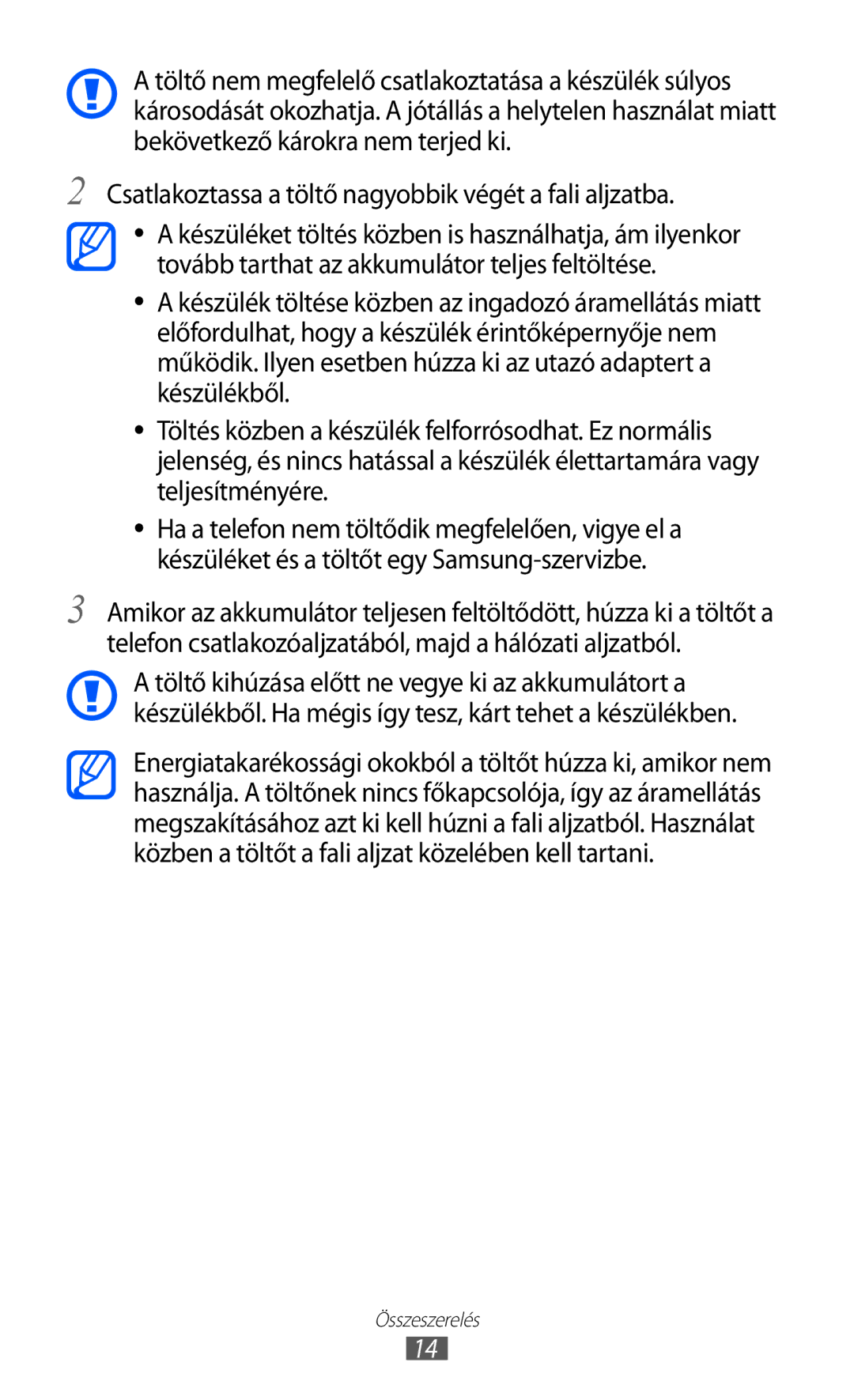 Samsung GT-S8600HKAXEZ, GT-S8600HKATPL, GT-S8600HKAPRT, GT-S8600WSAPRT, GT-S8600HKADBT, GT-S8600HKAXEO manual Összeszerelés 