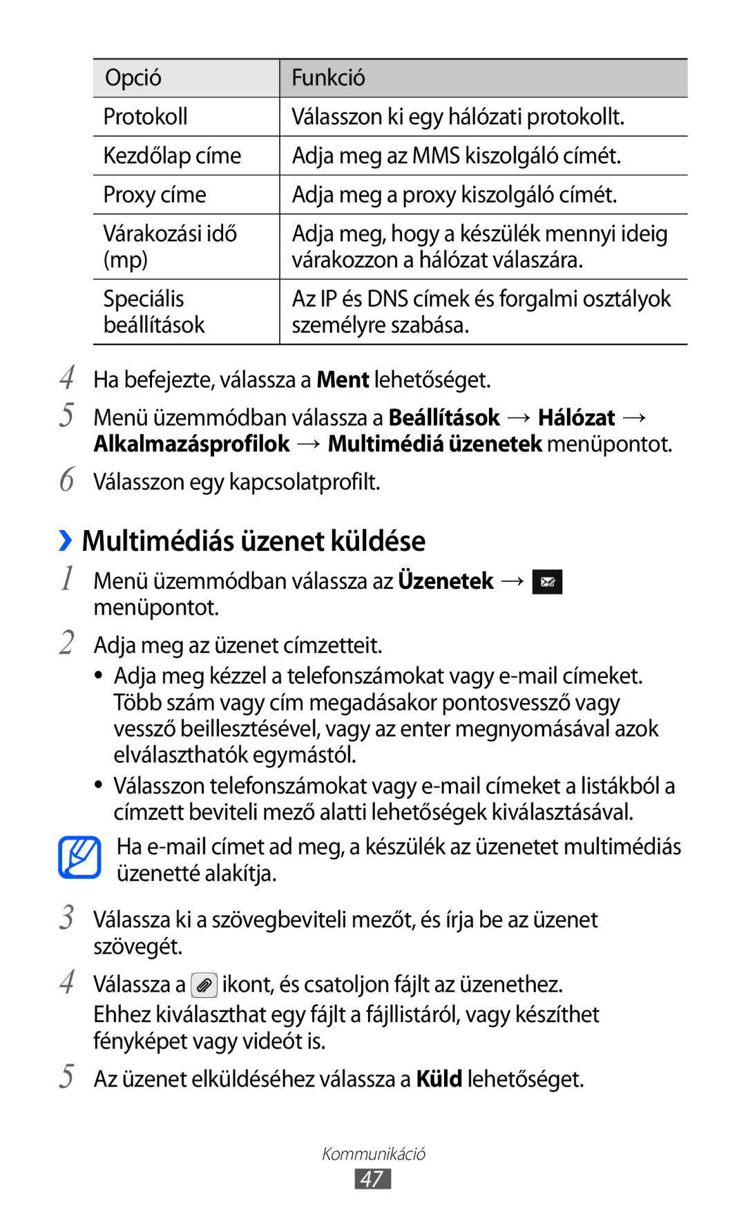 Samsung GT-S8600WSAPRT, GT-S8600HKATPL manual ››Multimédiás üzenet küldése, Várakozzon a hálózat válaszára, Speciális 