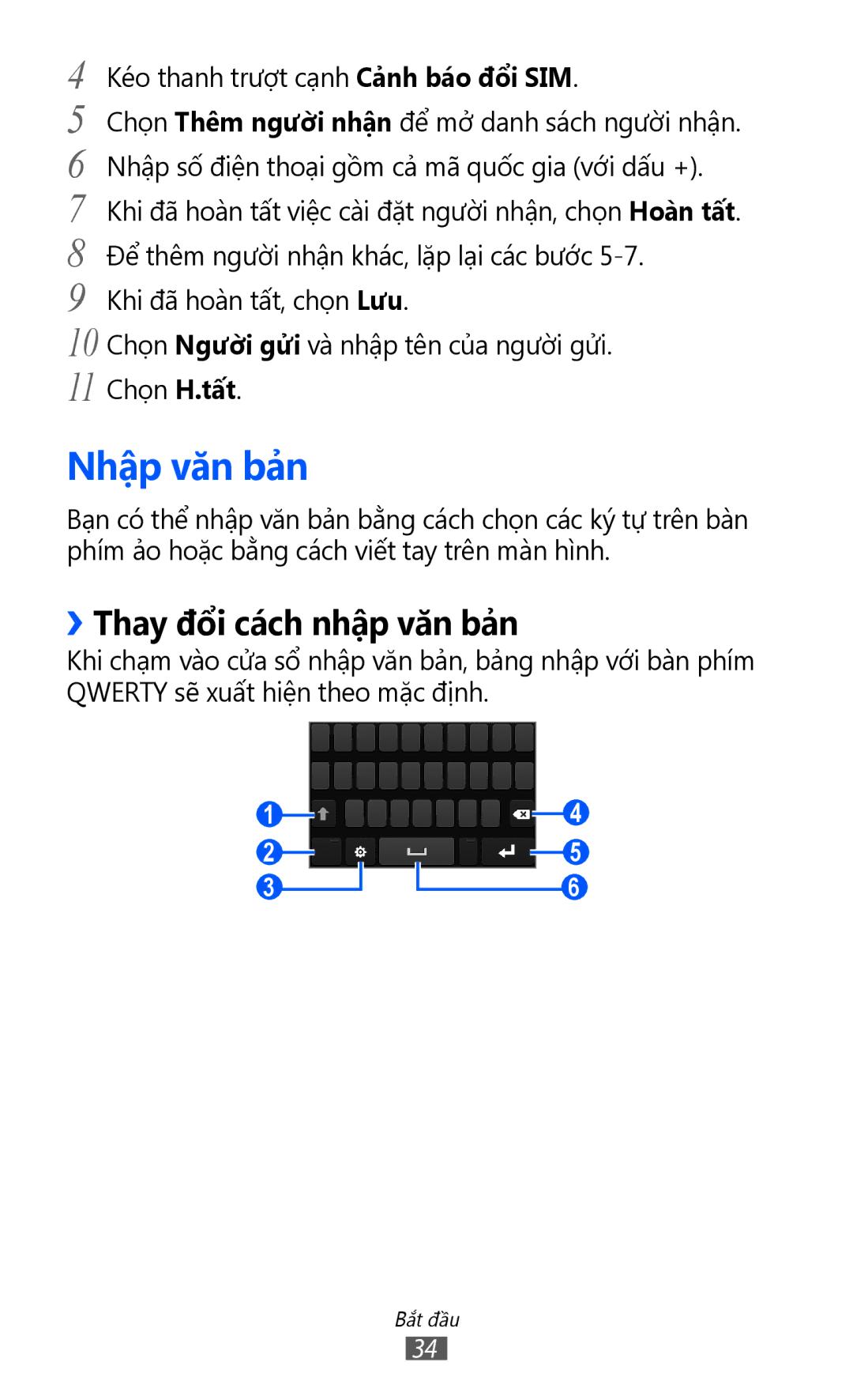 Samsung GT-S8600HKAXXV, GT-S8600HKAXEV manual Nhập văn bả̉n, ››Thay đổi cách nhập văn bả̉n 