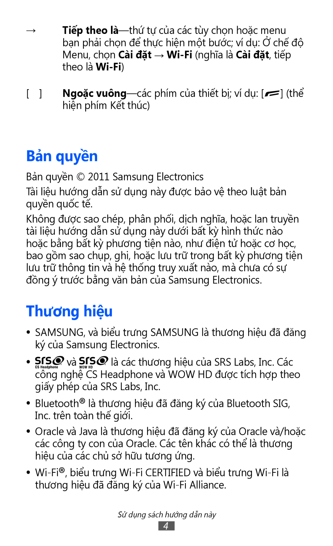 Samsung GT-S8600HKAXXV, GT-S8600HKAXEV manual Bả̉n quyền, Thương hiệu, Hiện phím Kết thúc 