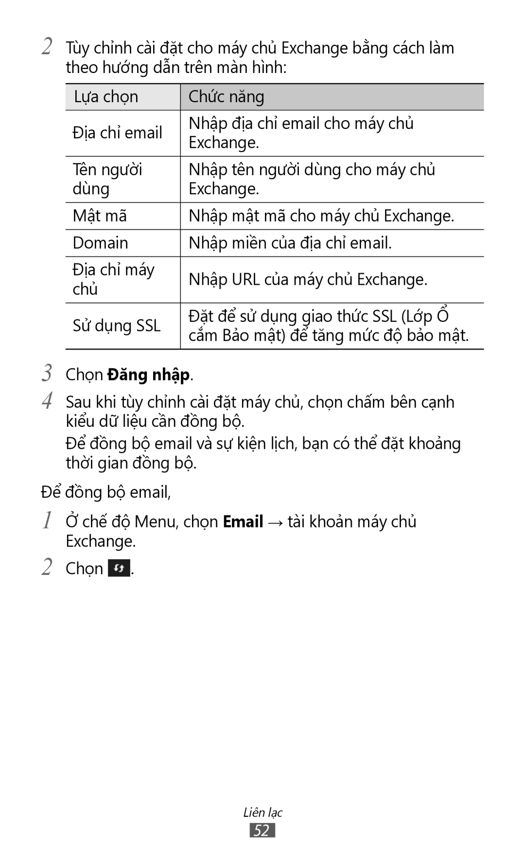 Samsung GT-S8600HKAXXV, GT-S8600HKAXEV manual Chọn Đăng nhập 