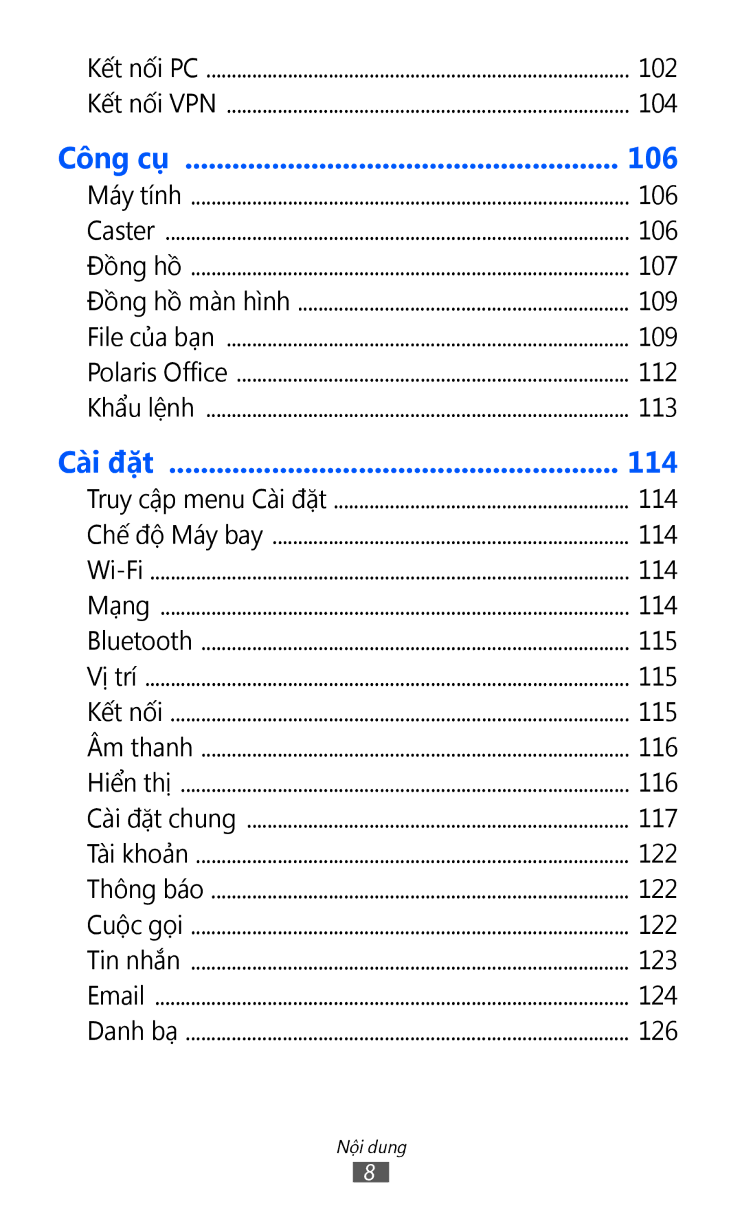 Samsung GT-S8600HKAXXV, GT-S8600HKAXEV manual Công cụ 