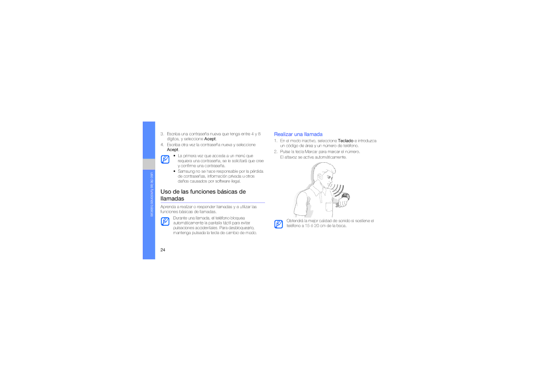 Samsung GT-S9110HKAFOP manual Uso de las funciones básicas de llamadas, Realizar una llamada 