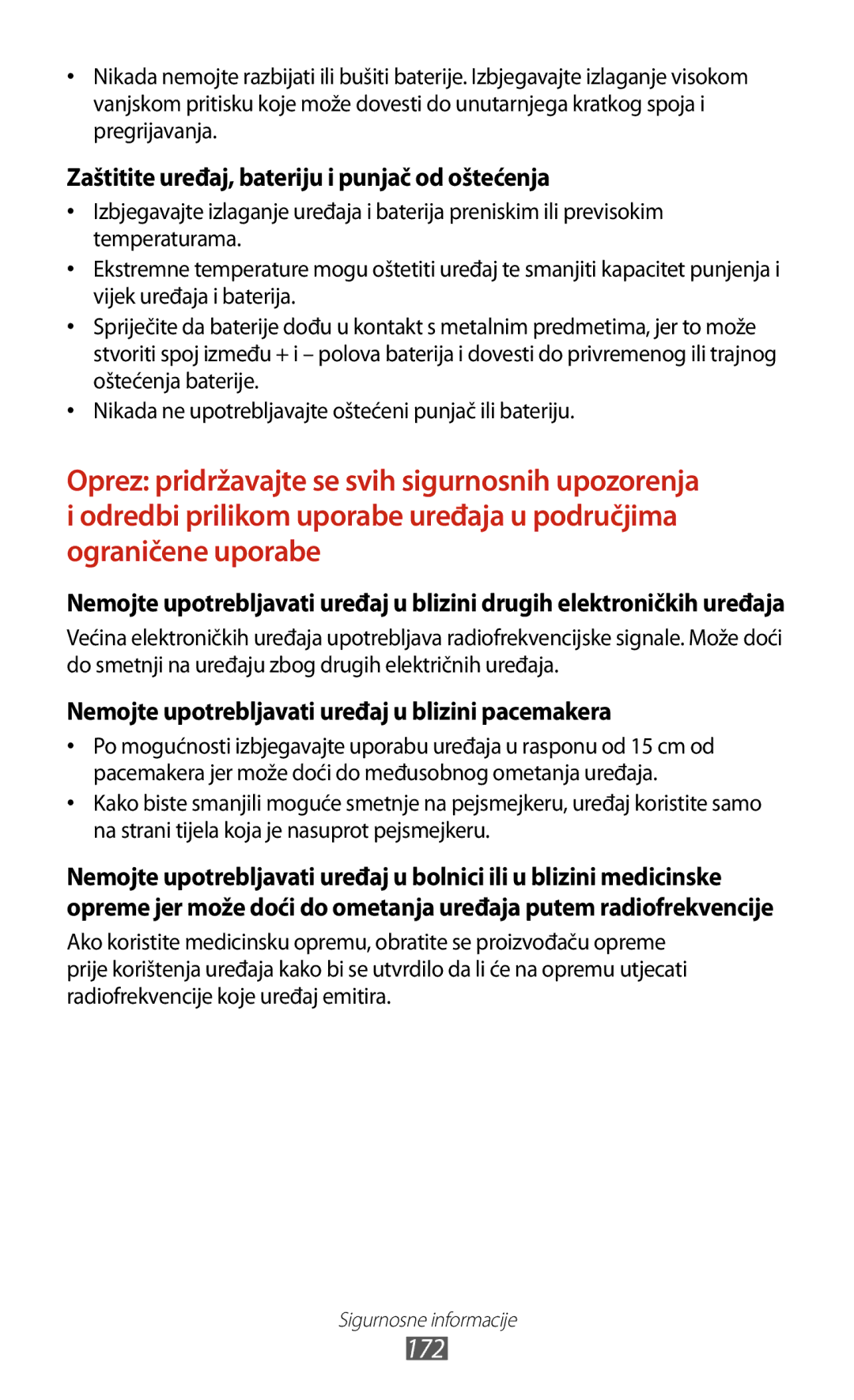 Samsung GT-I9300RWDVIP, GT2I9300RWDVIP, GT-I9300TADMBM, GT-I9300RWDSEE 172, Zaštitite uređaj, bateriju i punjač od oštećenja 