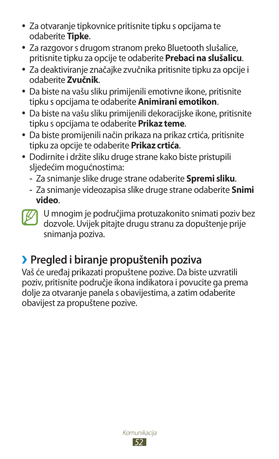 Samsung GT-I9300MBAVIP, GT2I9300RWDVIP, GT-I9300TADMBM, GT-I9300RWDSEE, GT2I9300RWAVIP ››Pregled i biranje propuštenih poziva 