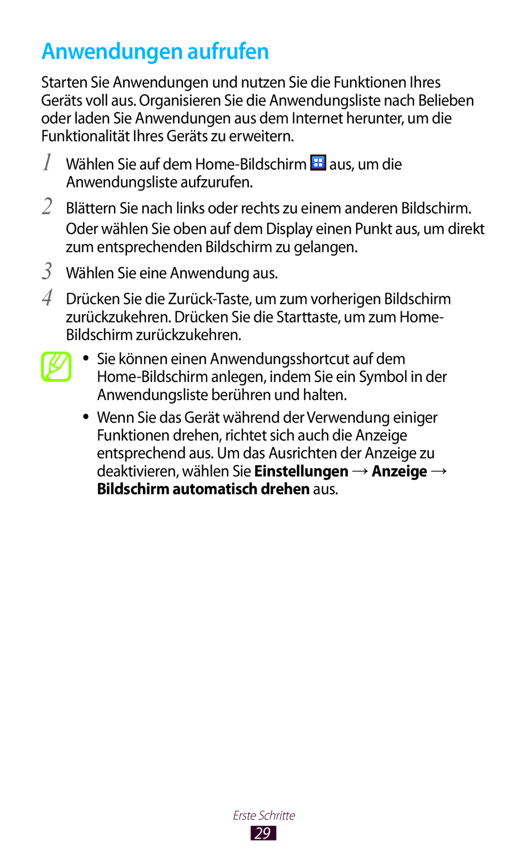 Samsung GT-S5300ZKADBT, GT2S5300ZKADBT, GT-S5300ZKAPLS, GT-S5300ZKATUR, GT-S5300ZKAEUR, GT-S5300ZWADBT Anwendungen aufrufen 