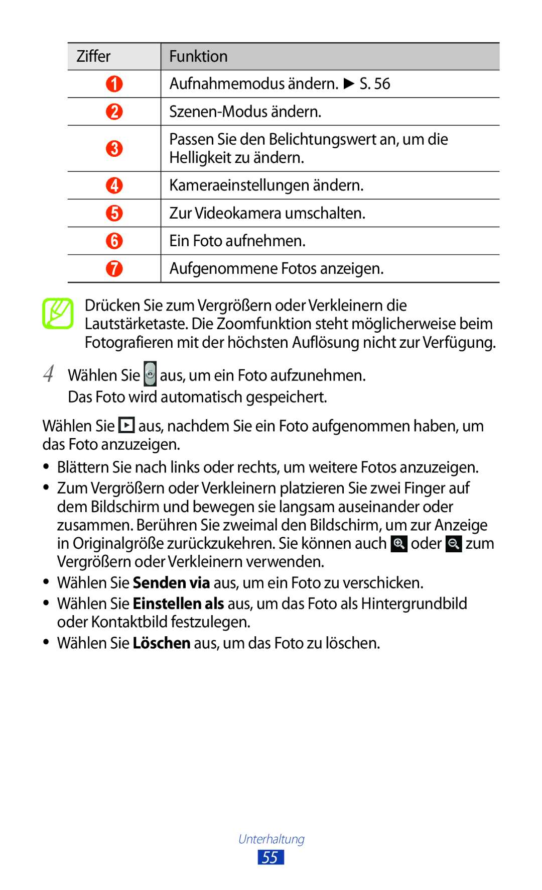 Samsung GT-S5300ZWATUR, GT2S5300ZKADBT, GT-S5300ZKAPLS, GT-S5300ZKATUR, GT-S5300ZKAEUR, GT-S5300ZWADBT manual Unterhaltung 