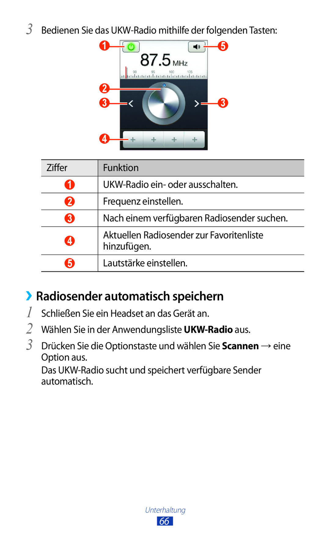 Samsung GT-S5300ZKATUR, GT2S5300ZKADBT, GT-S5300ZKAPLS, GT-S5300ZKAEUR, GT-S5300ZWADBT ››Radiosender automatisch speichern 