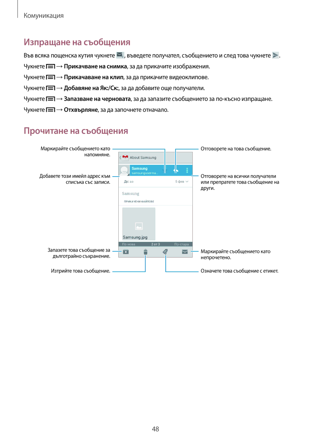 Samsung GT2S6810MBNVVT, GT2S6810MBNGBL, GT2S6810PWNVVT, GT-S6810MBNGBL, GT-S6810PWNGBL Маркирайте съобщението като напомняне 