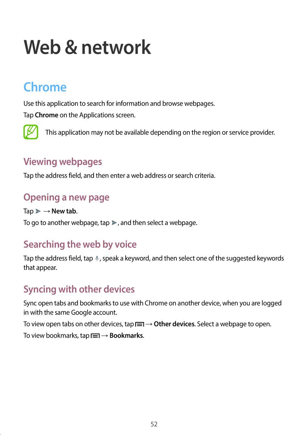 Samsung GT-S7390MKATMH, GT2S7390MKADBT, GT-S7390RWATUR, GT-S7390RWATMN, GT-S7390MKATMN, GT-S7390RWASEB Web & network, Chrome 