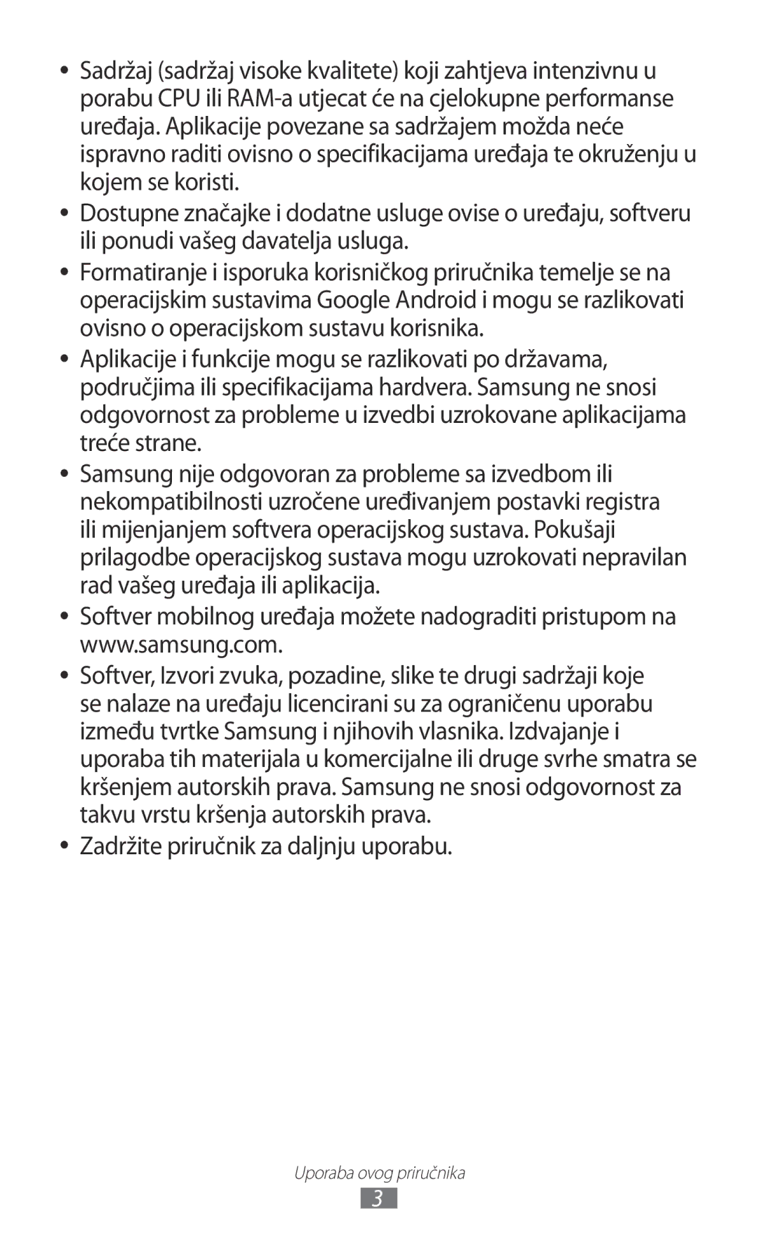 Samsung GT-S7500ABAVIP, GT2S7500ABAVIP, GT-S7500CWATWO, GT2S7500ABATWO, GT2S7500CWATWO Zadržite priručnik za daljnju uporabu 