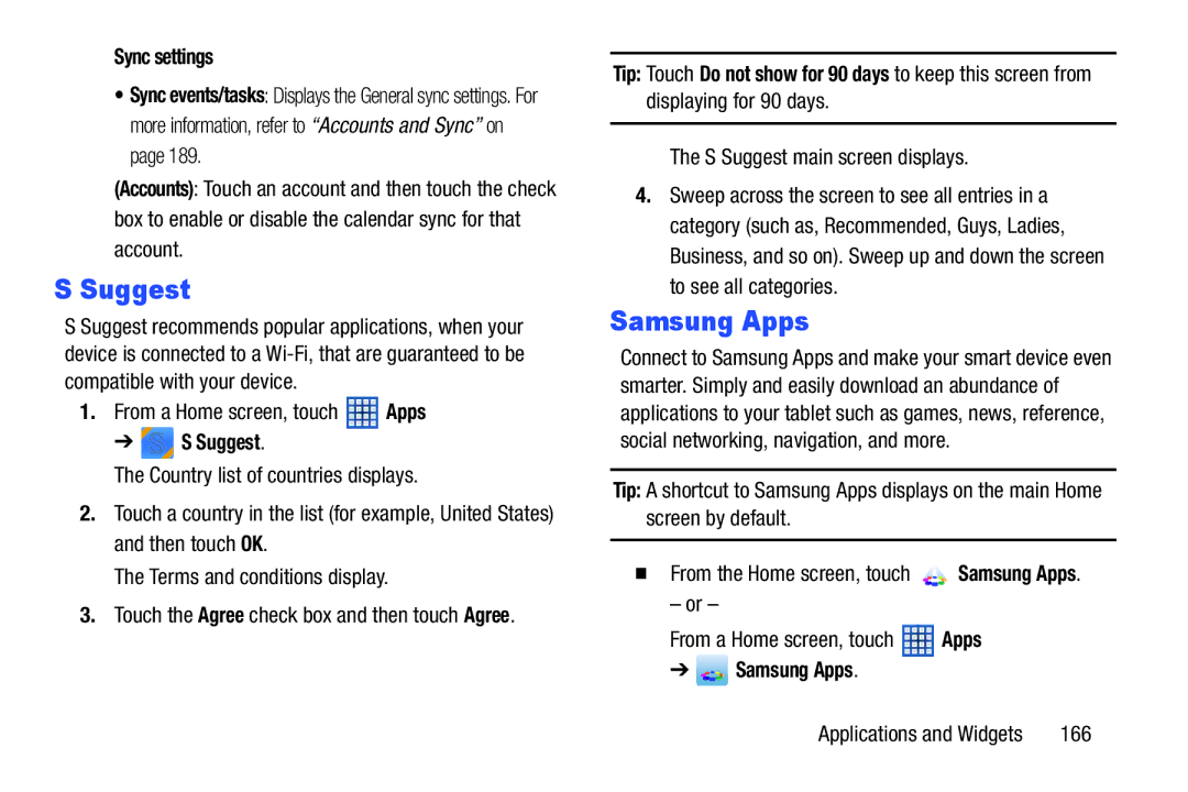 Samsung 10 1 Deep Gray, GTN8013EAVXAR, GT-N8013EAVXAR, 10 1 White user manual Suggest, Samsung Apps 