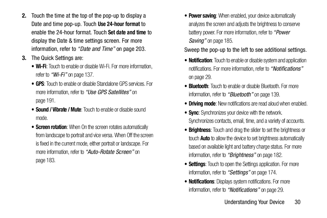 Samsung 10 1 Deep Gray, GTN8013EAVXAR Quick Settings are, Sound / Vibrate / Mute Touch to enable or disable sound mode 