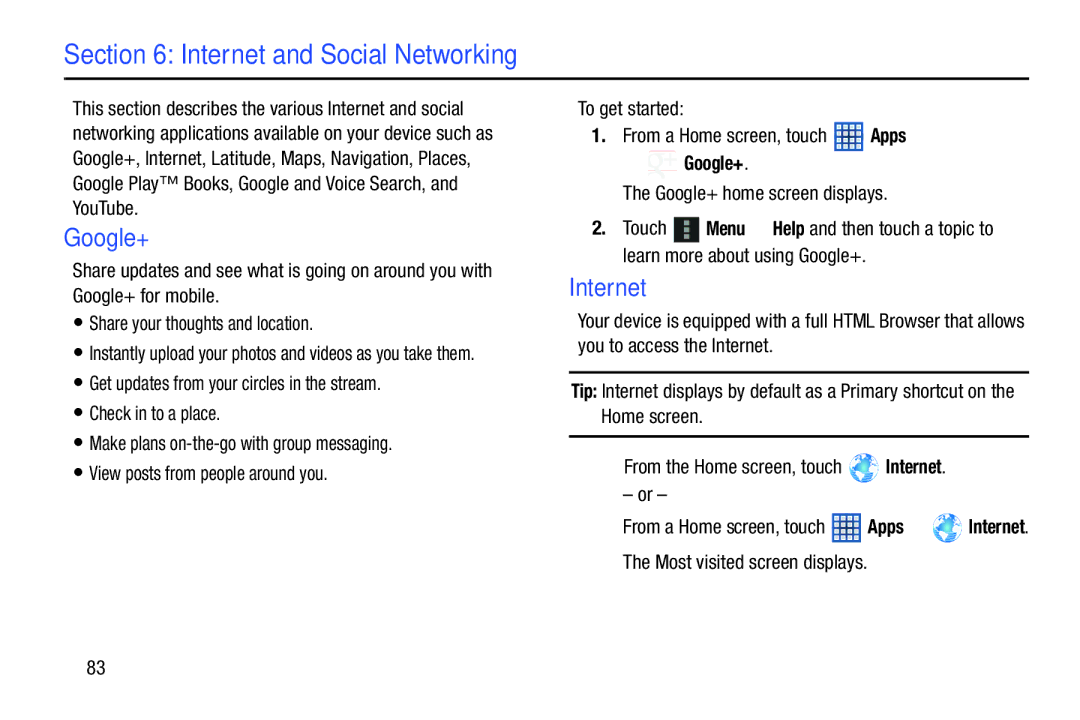 Samsung GTN8013EAVXAR, GT-N8013EAVXAR, 10 1 White Internet and Social Networking, Google+ home screen displays 