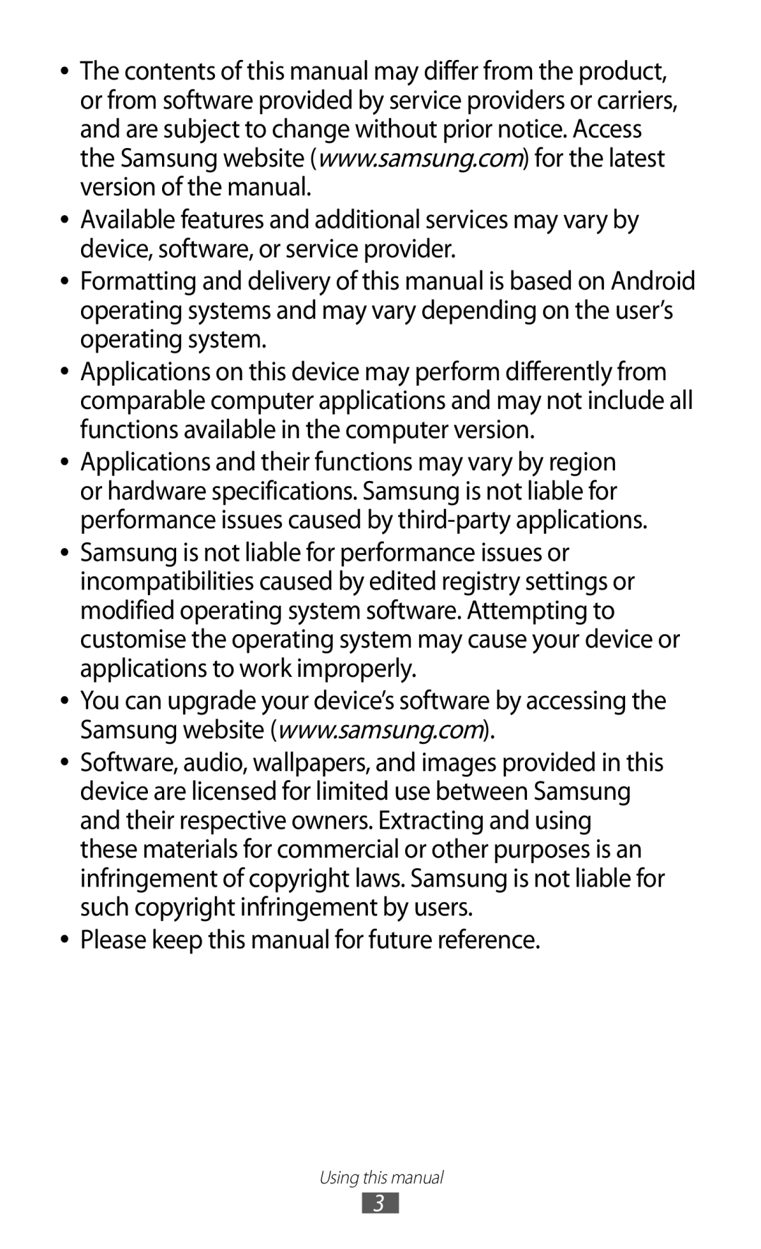 Samsung GTP5100TSATTT user manual Please keep this manual for future reference 