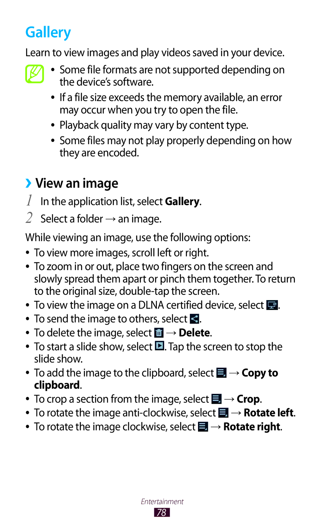 Samsung GTP5100TSATTT user manual Gallery, ››View an image 