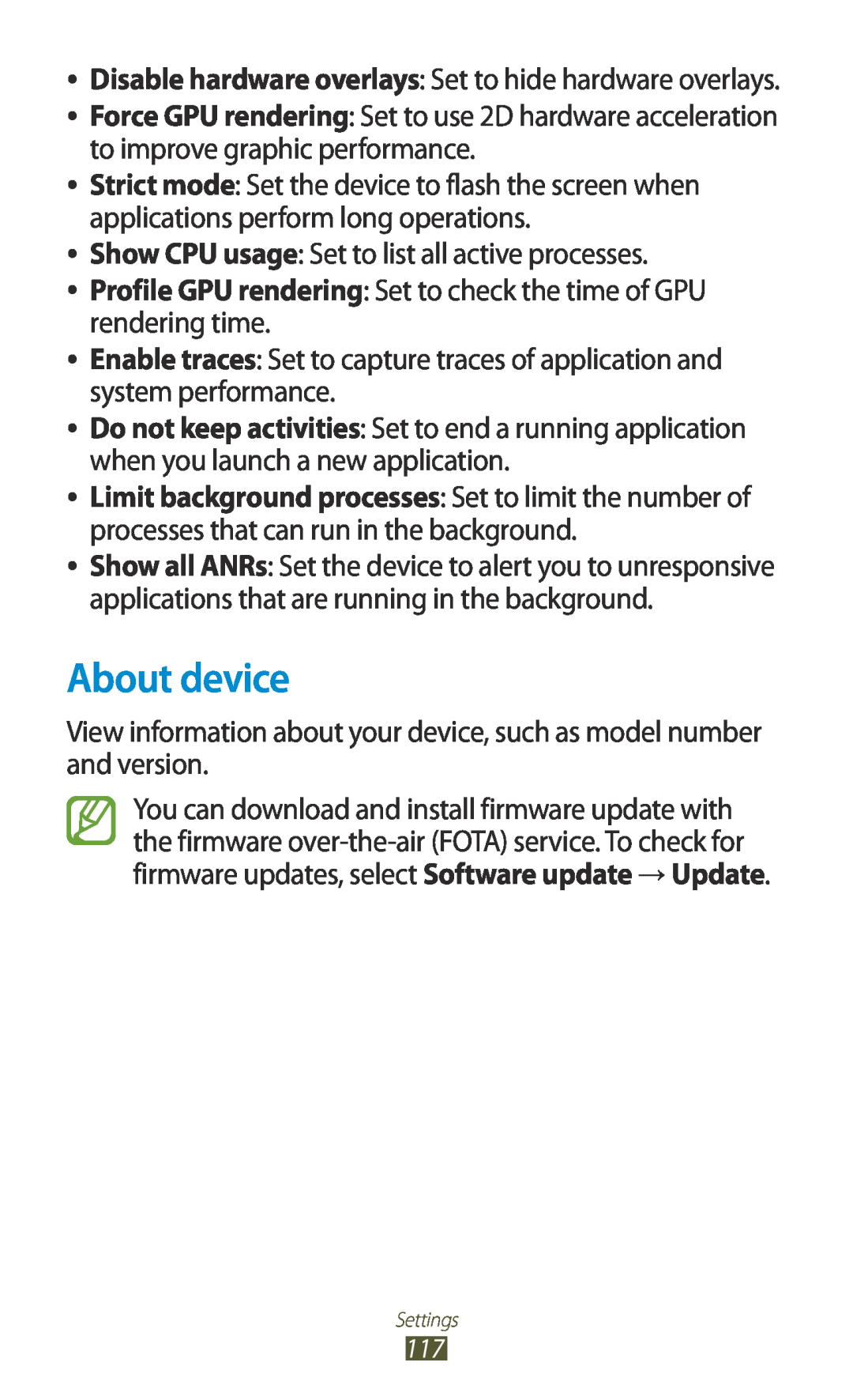 Samsung GTP5110ZWMTTT manual About device 