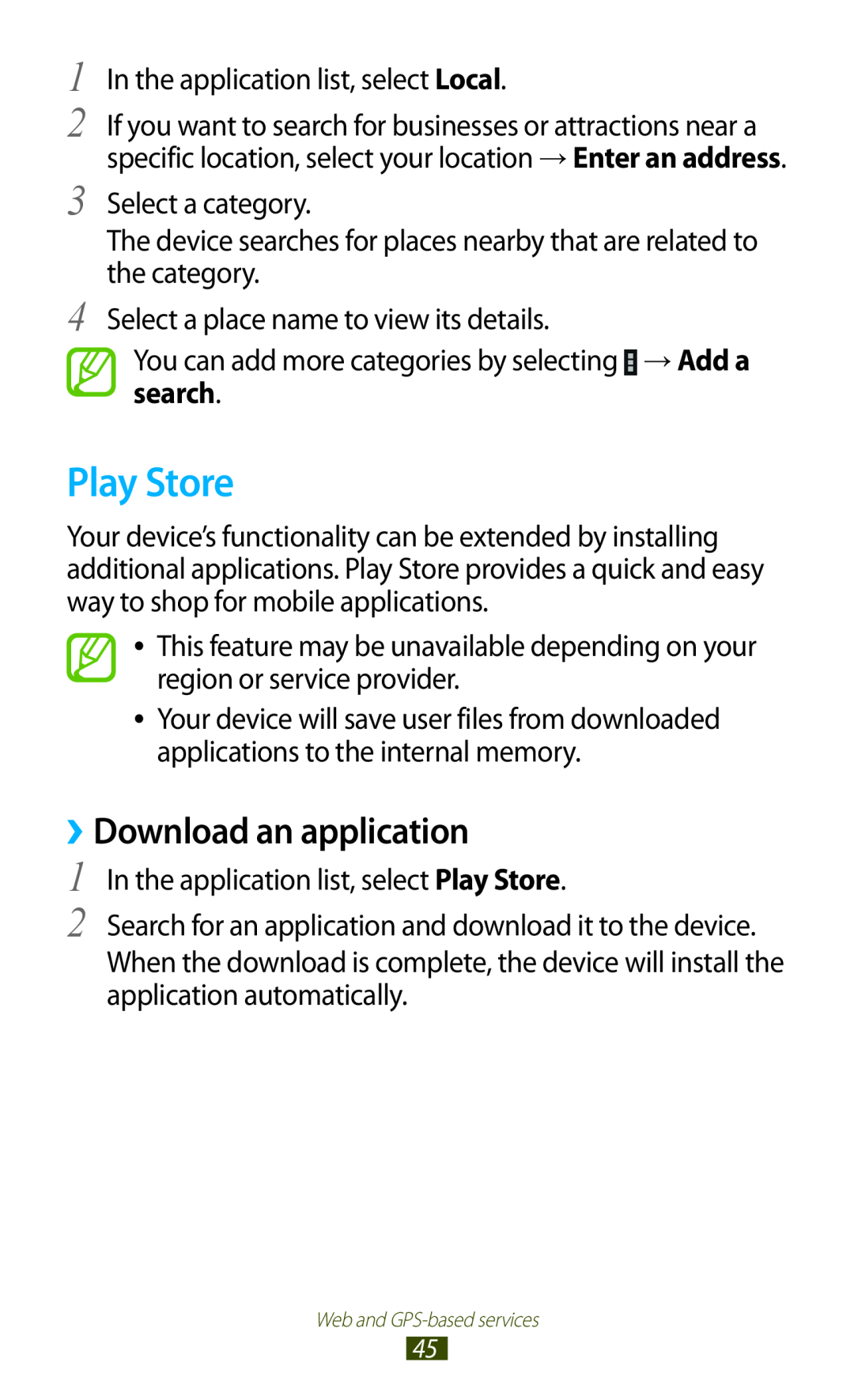 Samsung GTP5110ZWMTTT manual Play Store, ››Download an application 