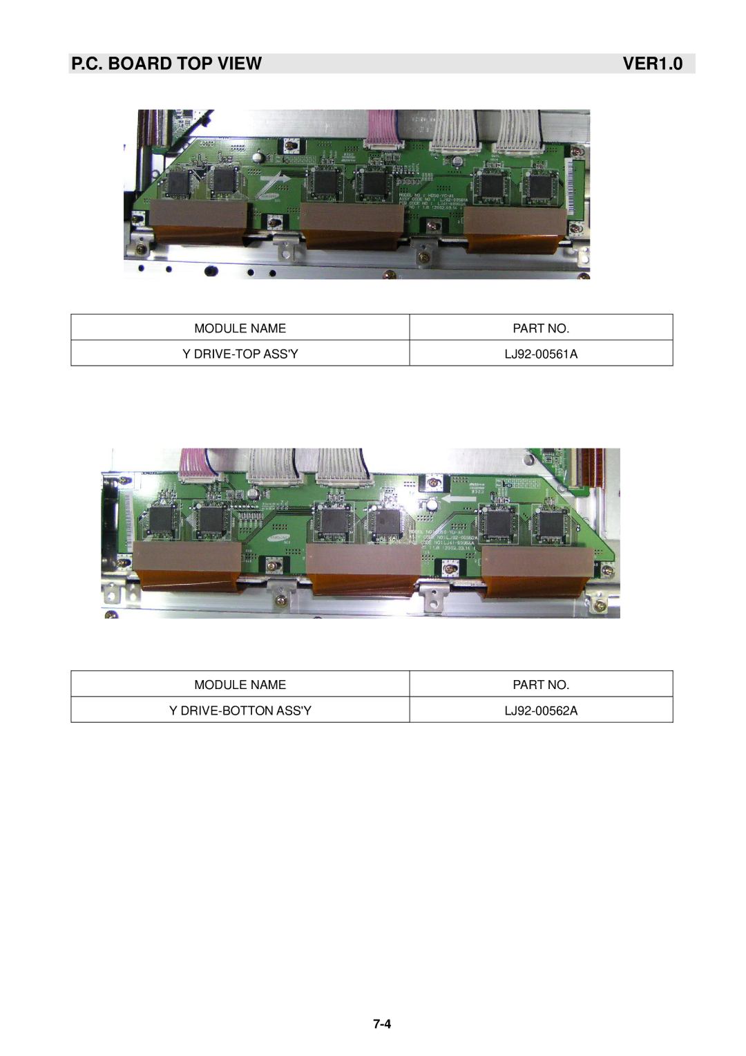 Samsung GTW-P50M603 service manual Module Name DRIVE-BOTTON Assy 