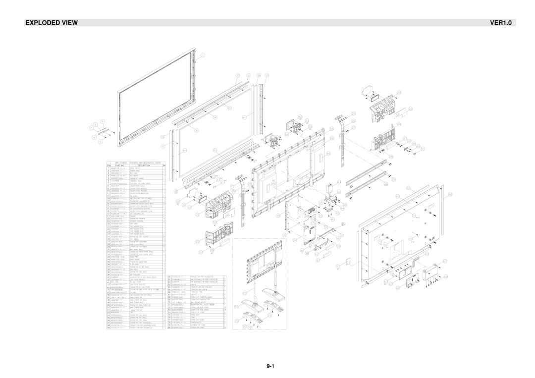 Samsung GTW-P50M603 service manual Exploded View 