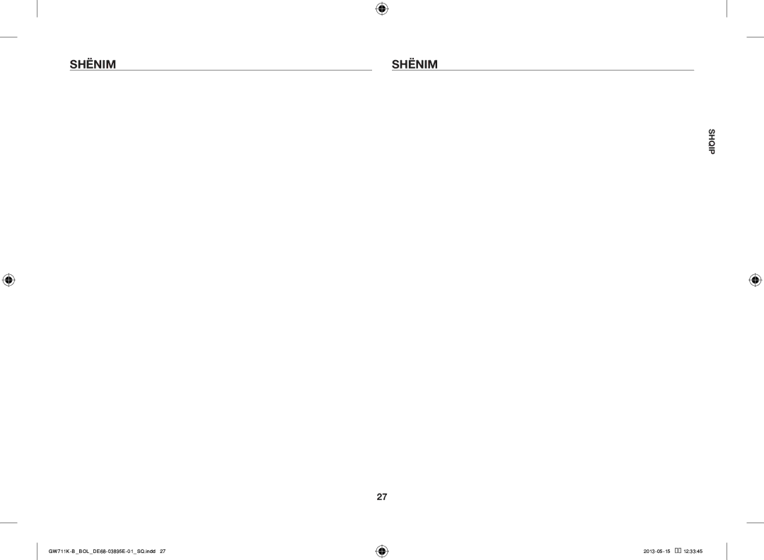 Samsung GW711K-B/BOL manual Shënim 