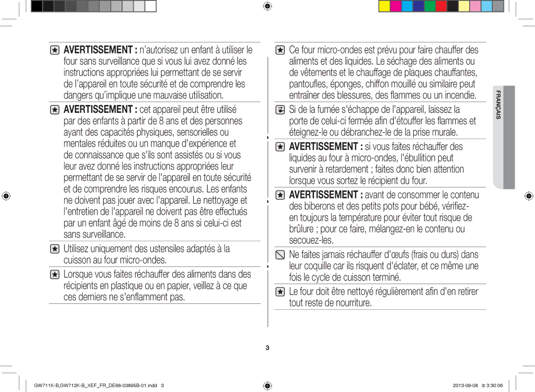 Samsung GW712K-B/XEF manual Français 