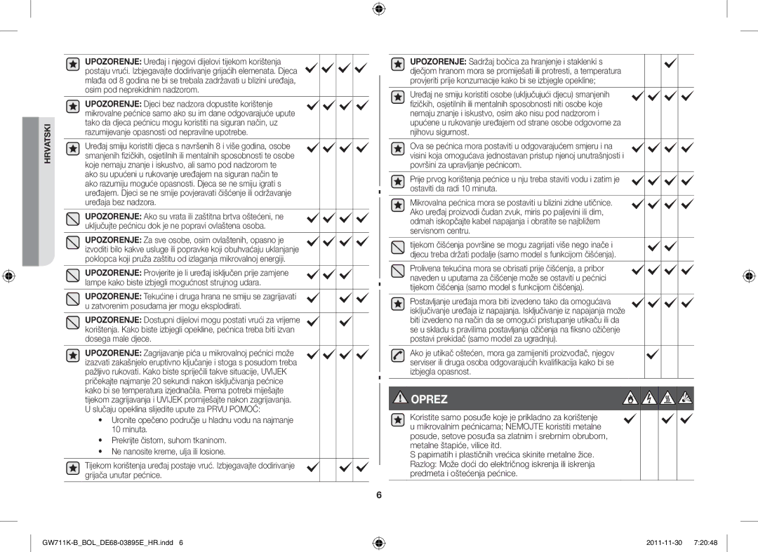 Samsung GW713K/XET manual Oprez 