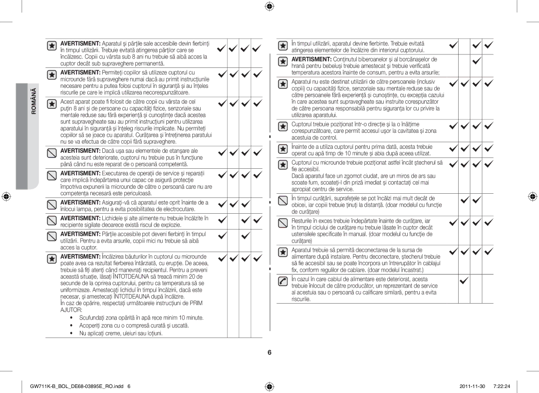 Samsung GW713K/XET manual Română 