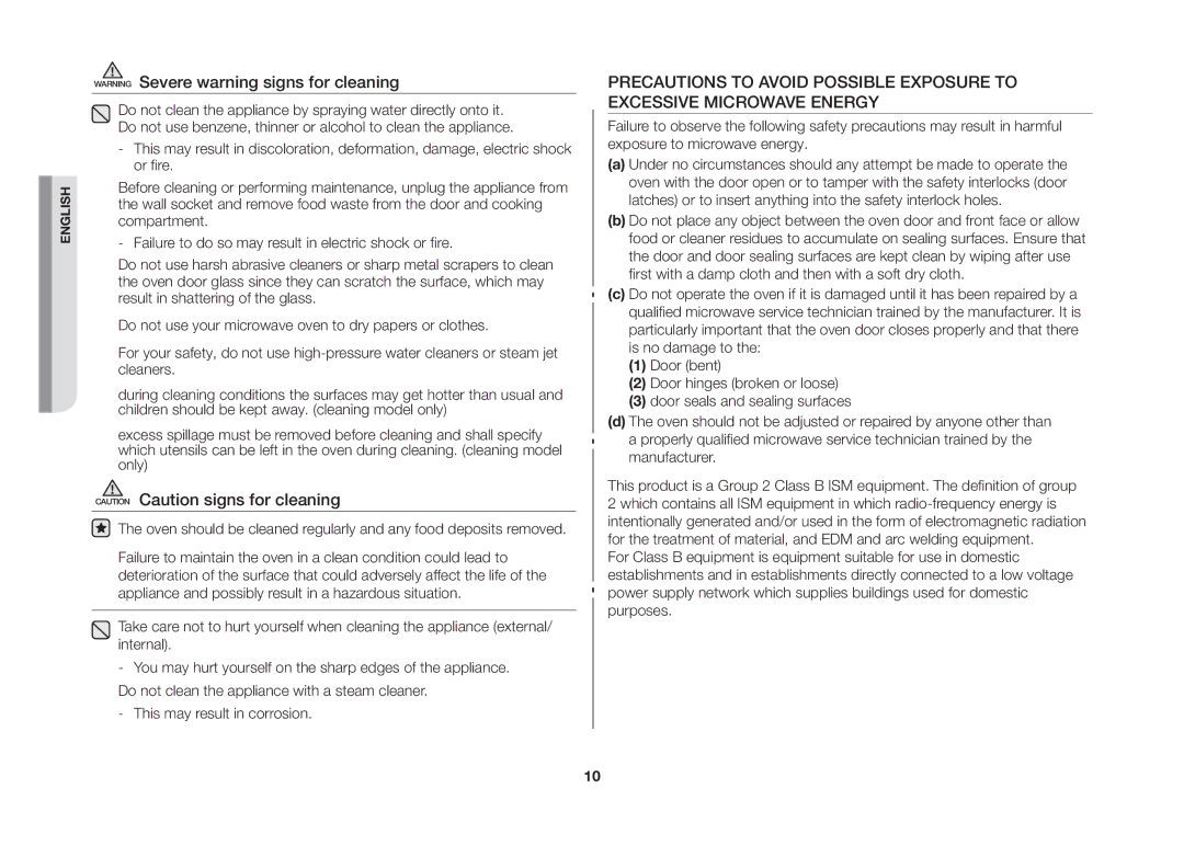 Samsung GW71B/ELE manual English 