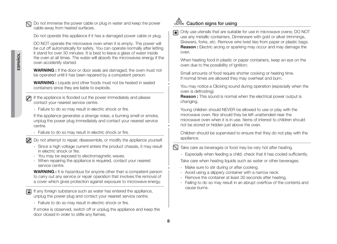 Samsung GW71B/XEC manual Español 