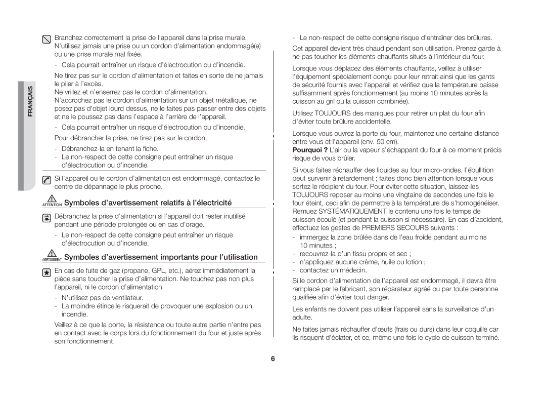 Samsung GW71B/XEF manual Français 