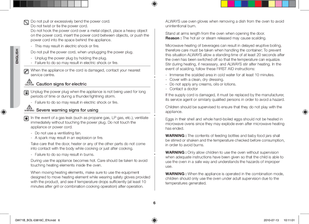 Samsung GW71B/BOL, GW71B/XET, GW71B/ELE, GW71B/XEG, GW71B/XEO manual English 