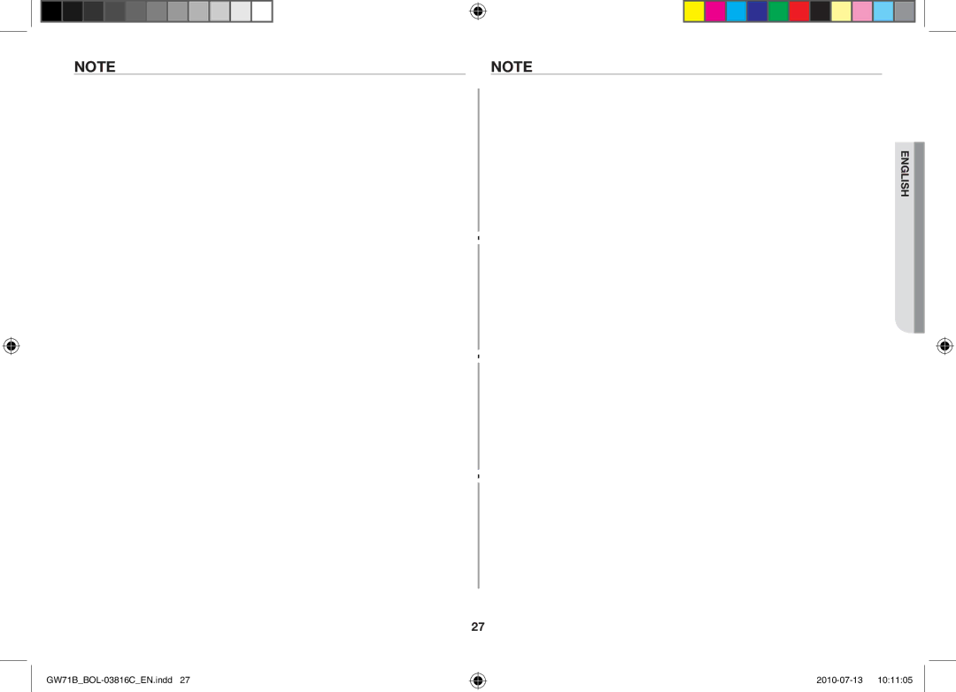 Samsung GW71B/ELE, GW71B/XET, GW71B/BOL, GW71B/XEG, GW71B/XEO manual English 