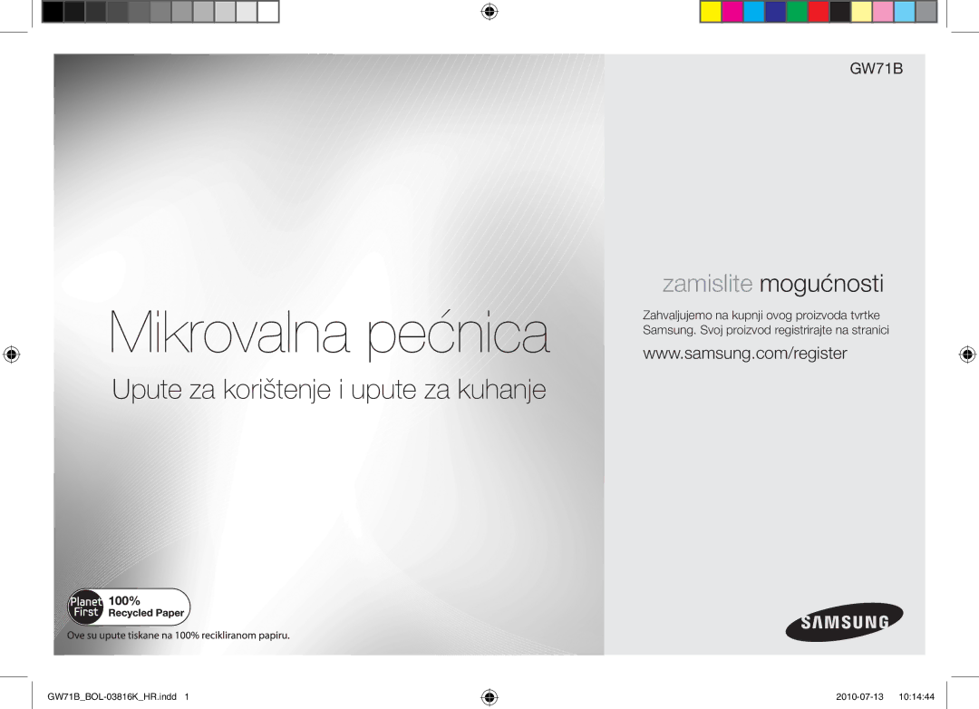 Samsung GW71B/XEO, GW71B/XET, GW71B/BOL, GW71B/ELE, GW71B/XEG manual Mikrovalna pećnica 