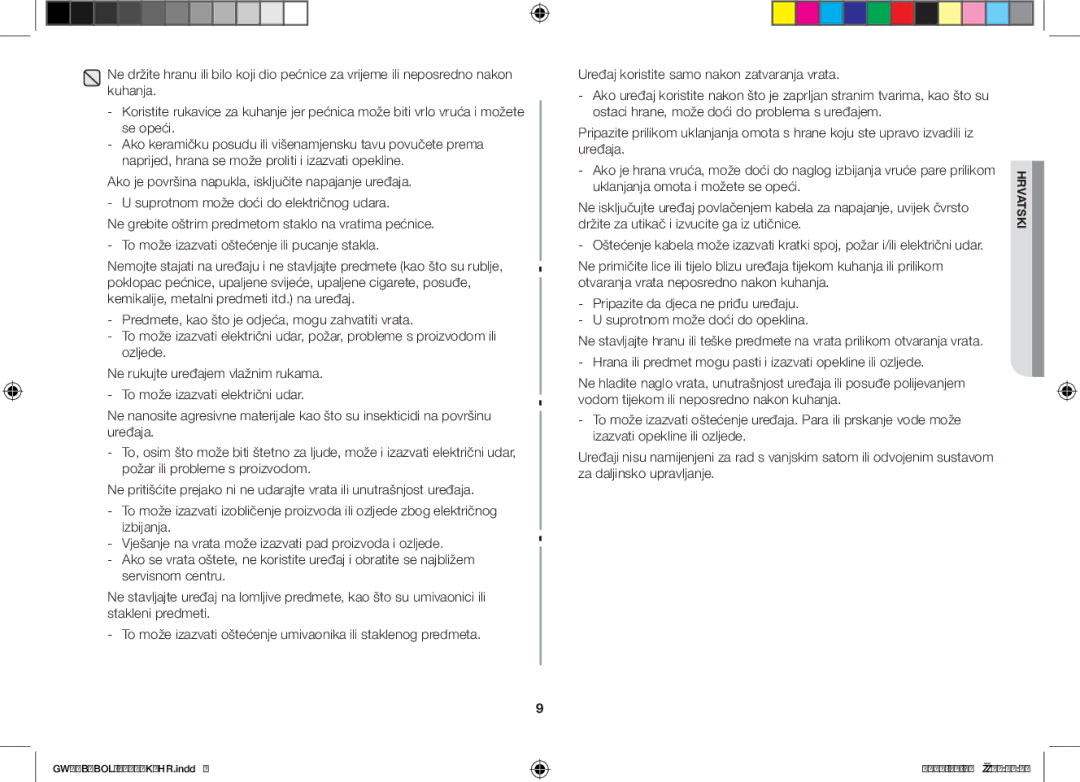 Samsung GW71B/ELE, GW71B/XET, GW71B/BOL, GW71B/XEG, GW71B/XEO manual Hrvatski 