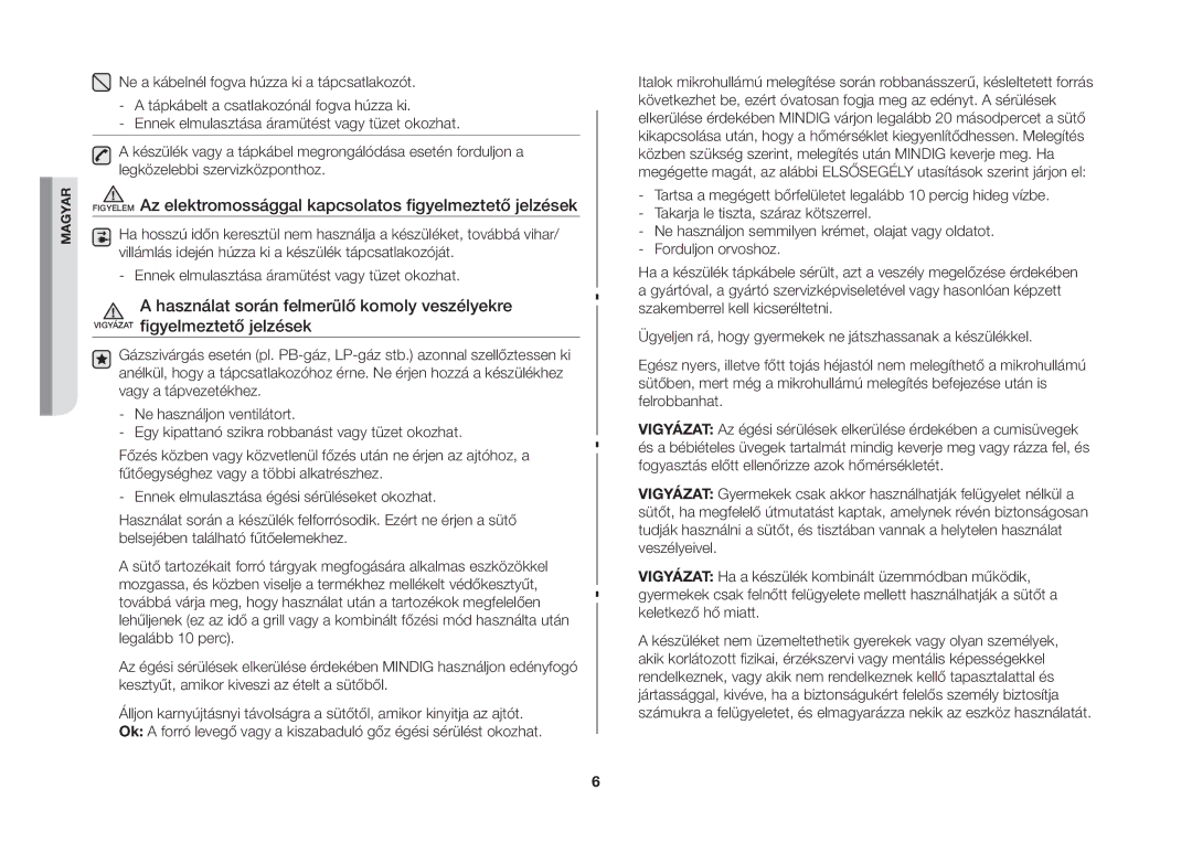 Samsung GW71B/BOL, GW71B/XET, GW71B/ELE, GW71B/XEG, GW71B/XEO manual Magyar 