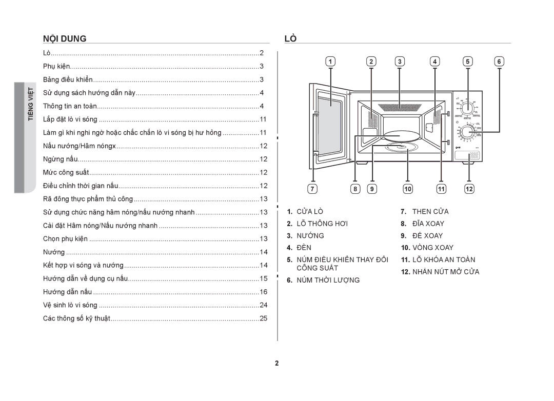 Samsung GW71B/XSV manual Nội dung 