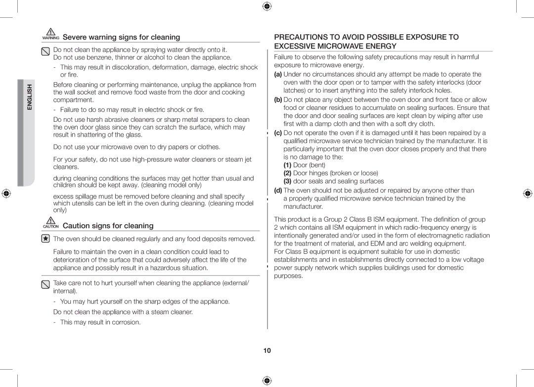 Samsung GW71C/BOL, GW71C/XEH, GW71C-S/XEH manual English 