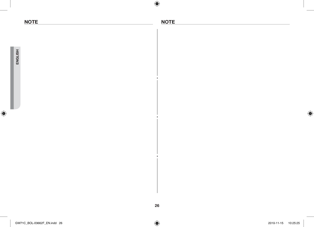 Samsung GW71C/XEH, GW71C/BOL, GW71C-S/XEH manual English 