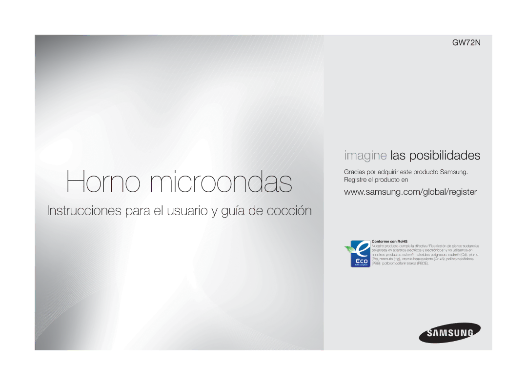 Samsung GW72N/XEC, GW72N/XEG manual Horno microondas 