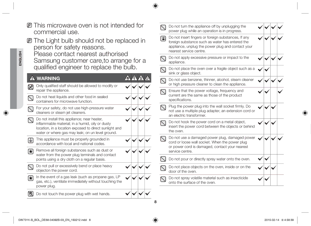 Samsung GW731K-B/BOL manual English 