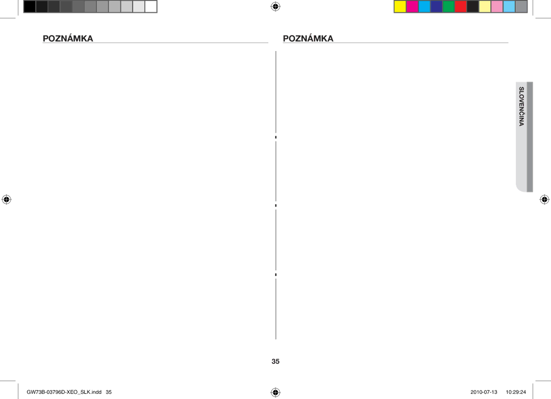 Samsung GW73B/XEO, GW73B/XET, GW73B/ELE manual Poznámka 