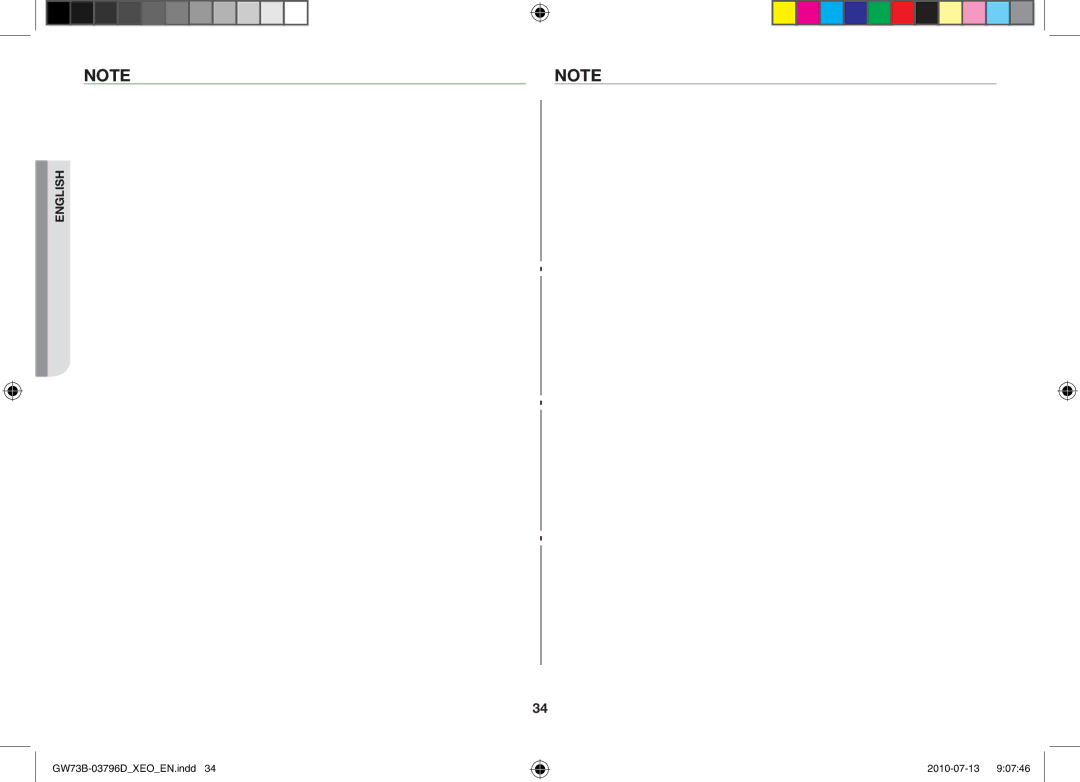 Samsung GW73B/ELE, GW73B/XET, GW73B/XEO manual English 