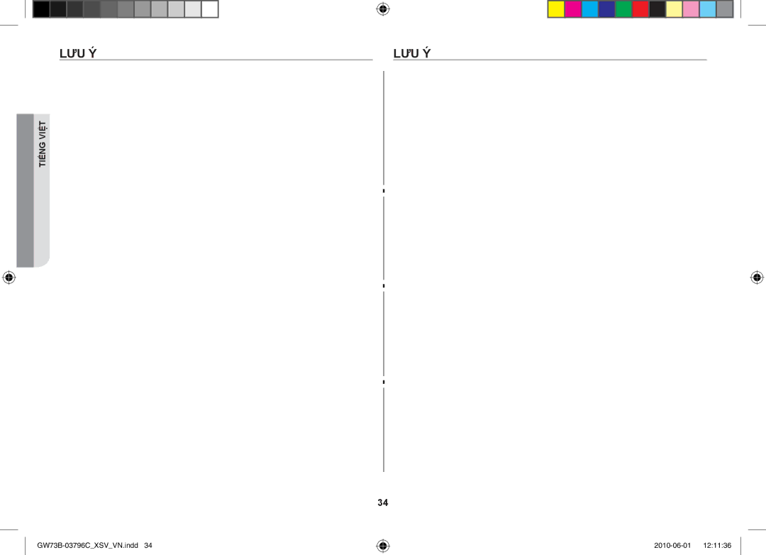 Samsung GW73B/XSV manual Lưu ý 